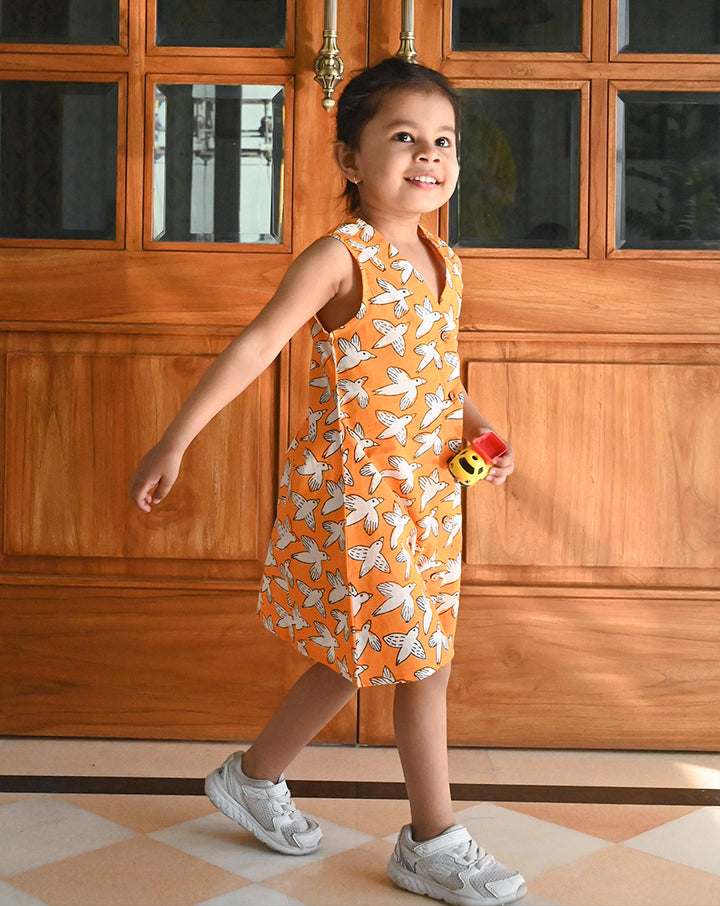 Chidiya Udd Cotton Dress for Girls