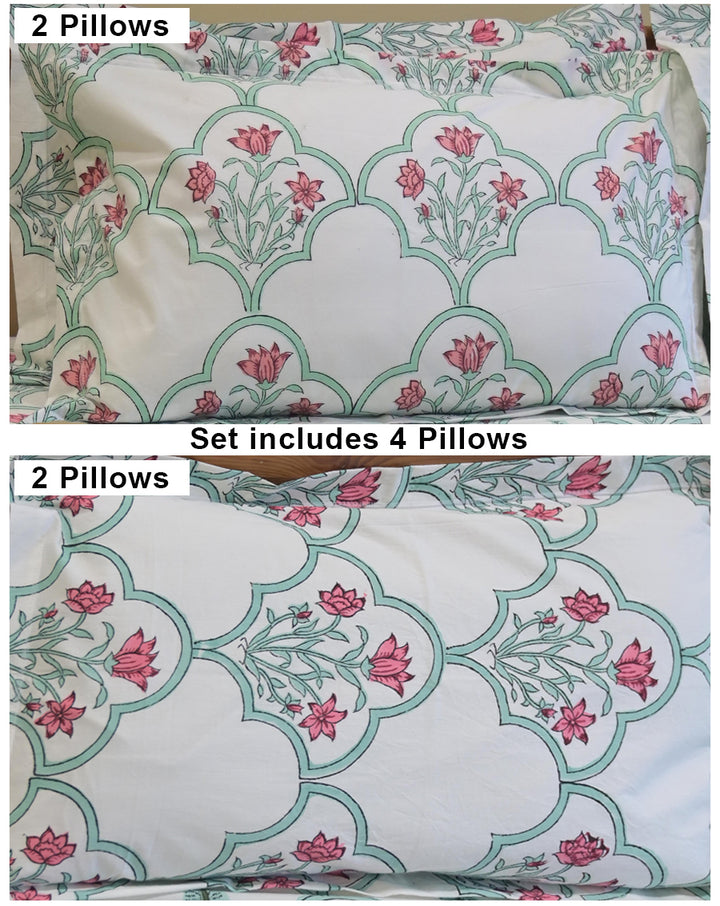 Chinaar Gul Premium Cotton Double Bedsheet with 4 Pillow Covers