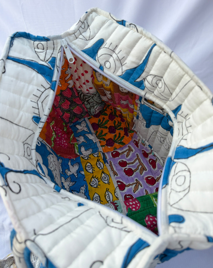 Chehre Quilted Tote Bag with a Pouch