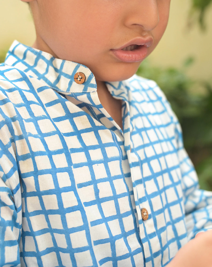 Crossroads Cotton Shirt Pyjama Set for Kids