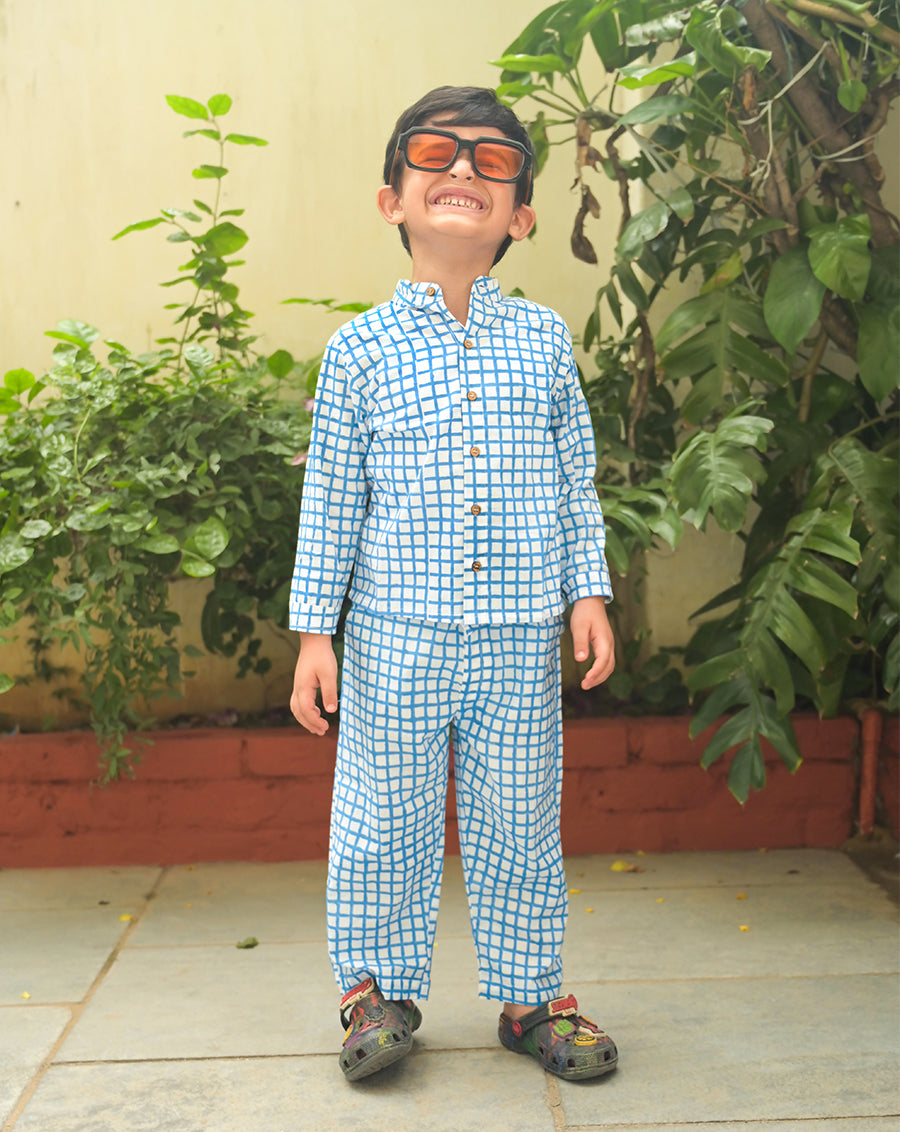 Crossroads Cotton Shirt Pyjama Set for Kids