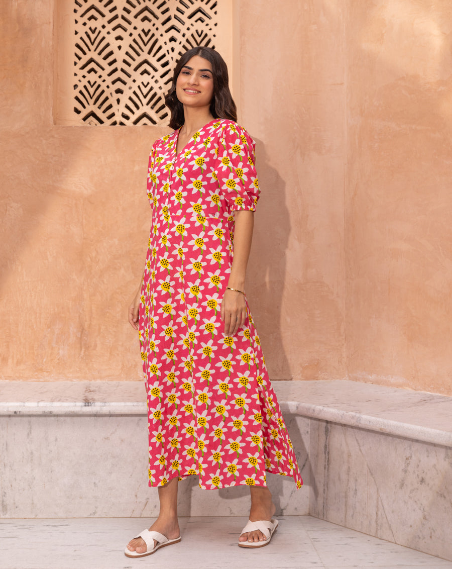 Daffodil print outlet dress