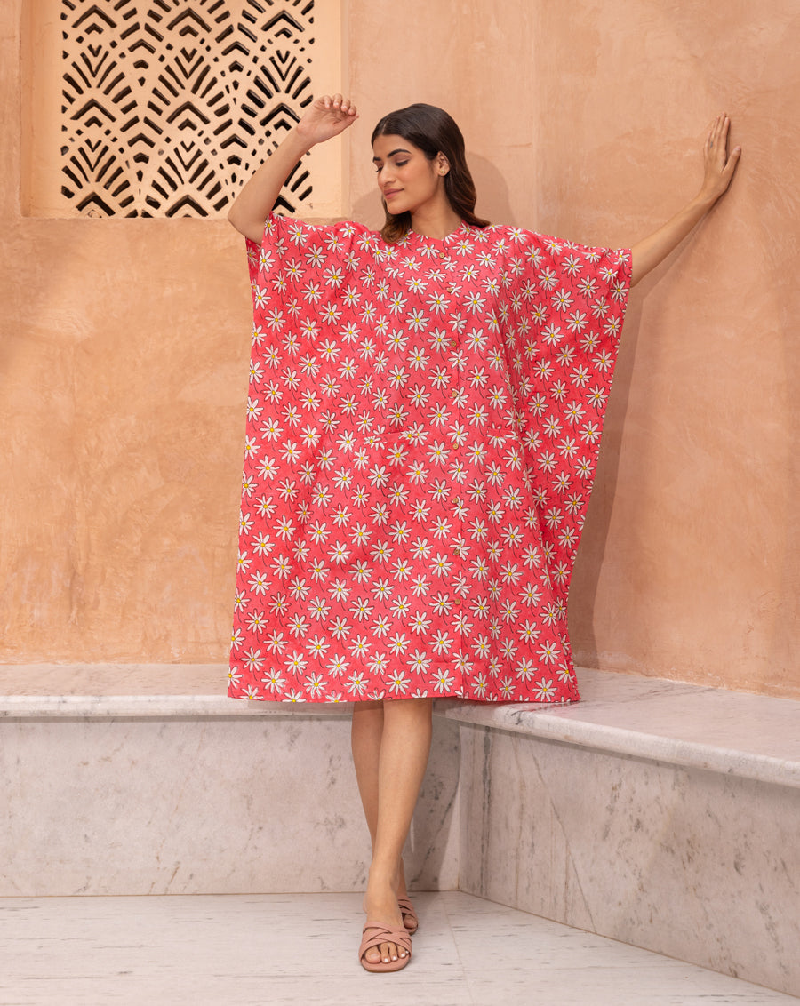 Whoopsie Daisy Hand Block Printed Cotton Kaftan Shirt
