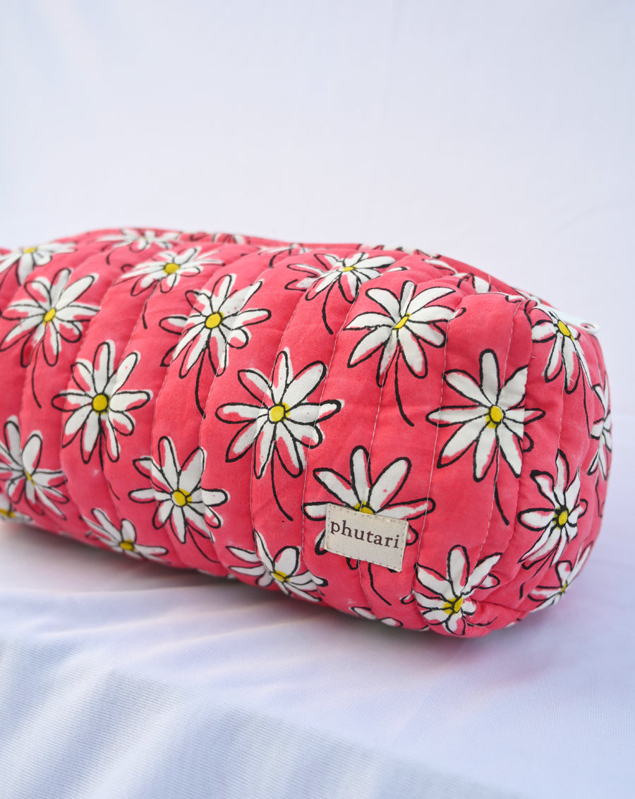 Whoopsie Daisy Quilted Tote Bag with a Pouch