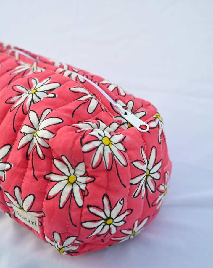 Whoopsie Daisy Quilted Tote Bag with a Pouch