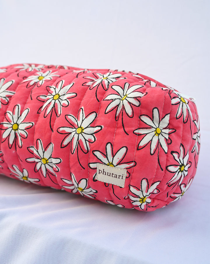 Whoopsie Daisy Quilted Tote Bag with a Pouch