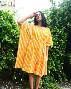 Dhaari Hand Block Printed Cotton Midi Kaftan