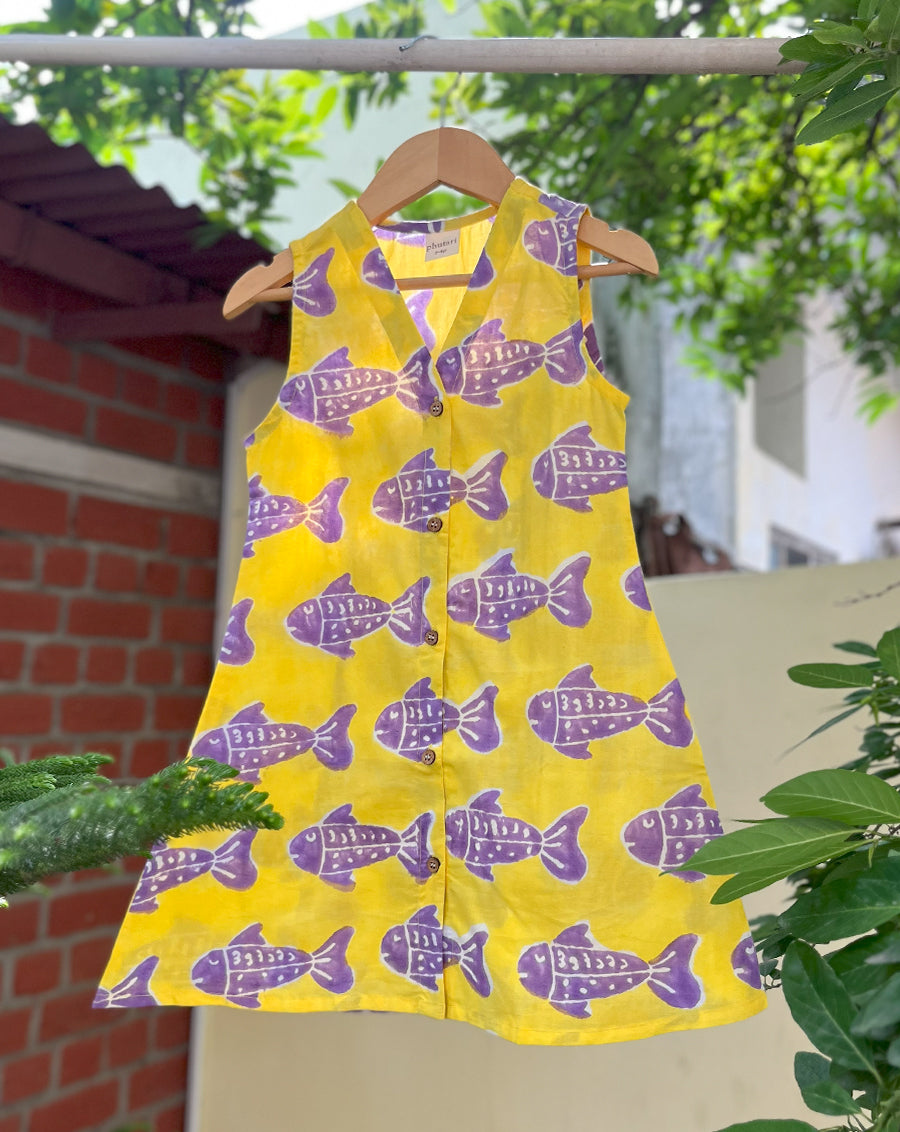 Fish Cotton Dress for Girls