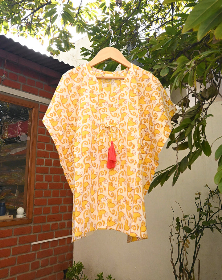 Funky Monkey Cotton Kaftan for Girls