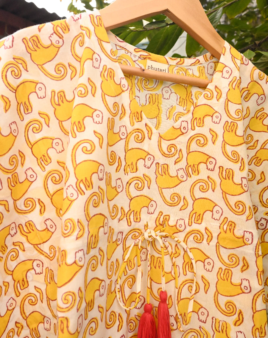 Funky Monkey Cotton Kaftan for Girls