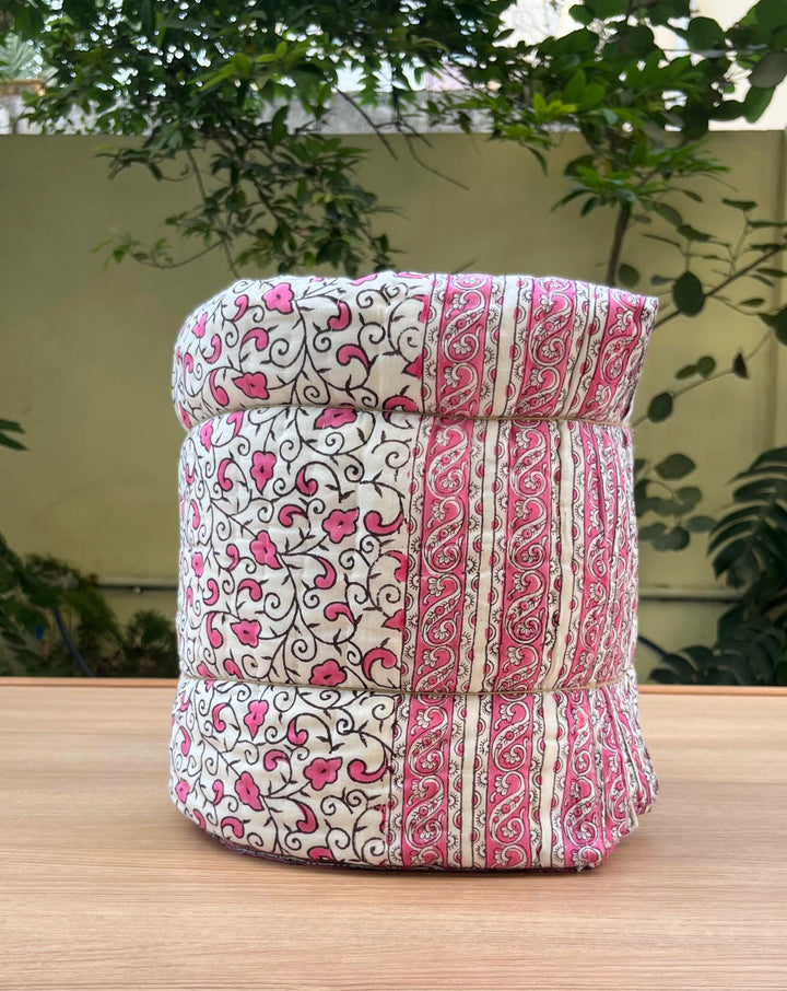 Gulabi jaal Hand Block Printed Cotton Quilt - Minor Defect B10