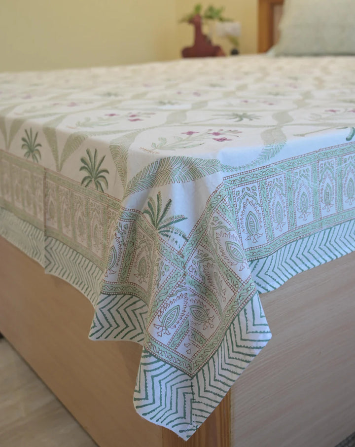 Gulmohar Premium Cotton Double Bedsheet with 4 Pillow Covers