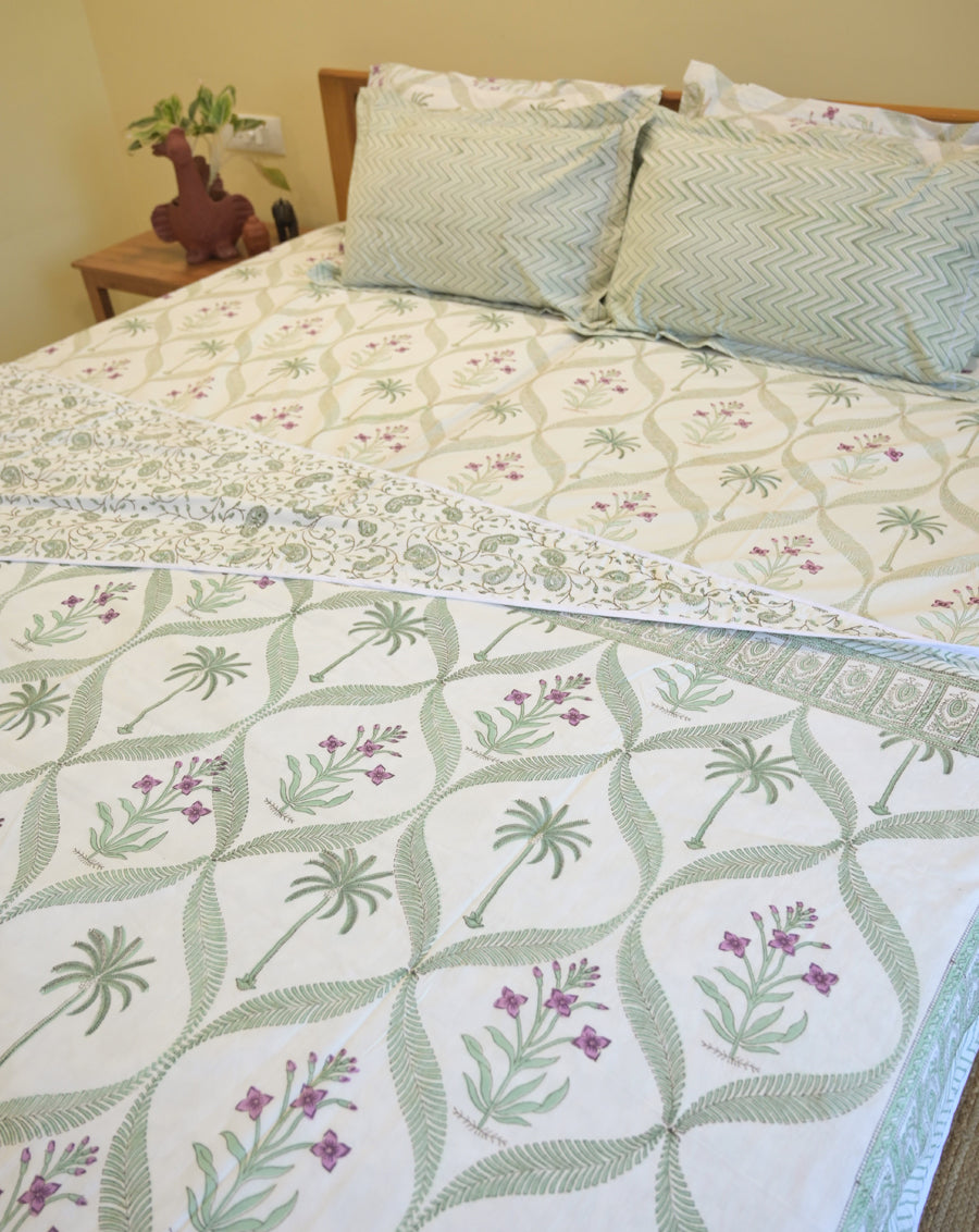 Gulmohar Premium Cotton Bedding Set with Dohar