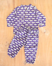 Load image into Gallery viewer, Happy Hippos Purple Cotton Kurta Pyjama Set for Kids
