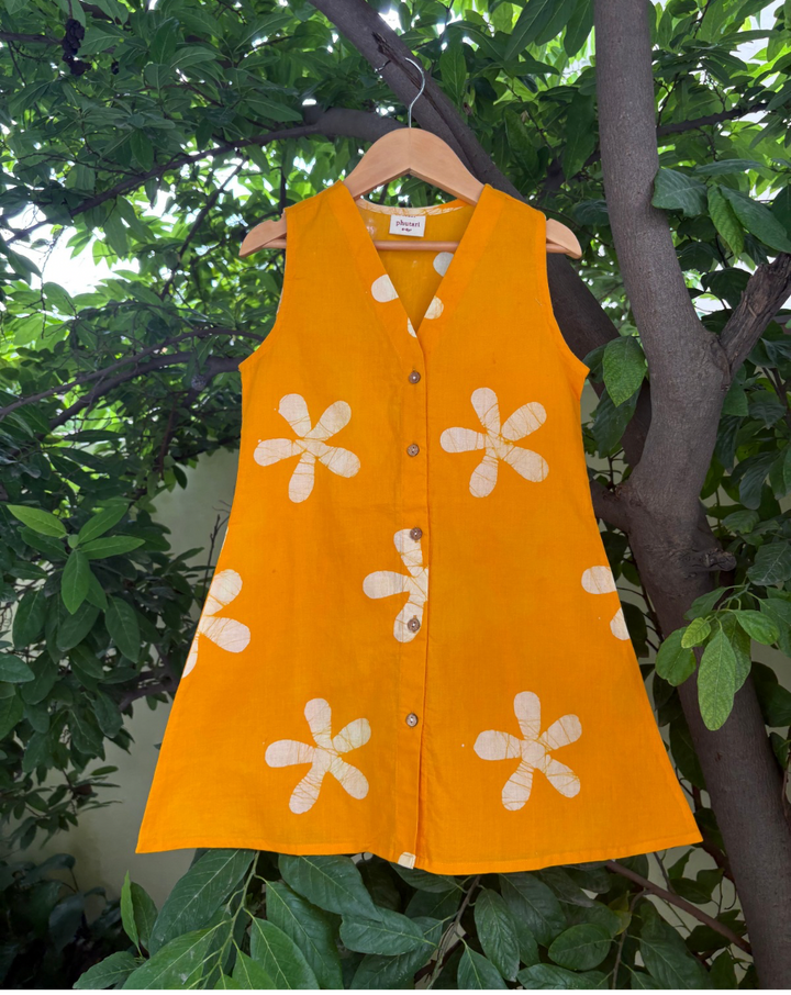 Peela Batik Cotton Dress for Girls