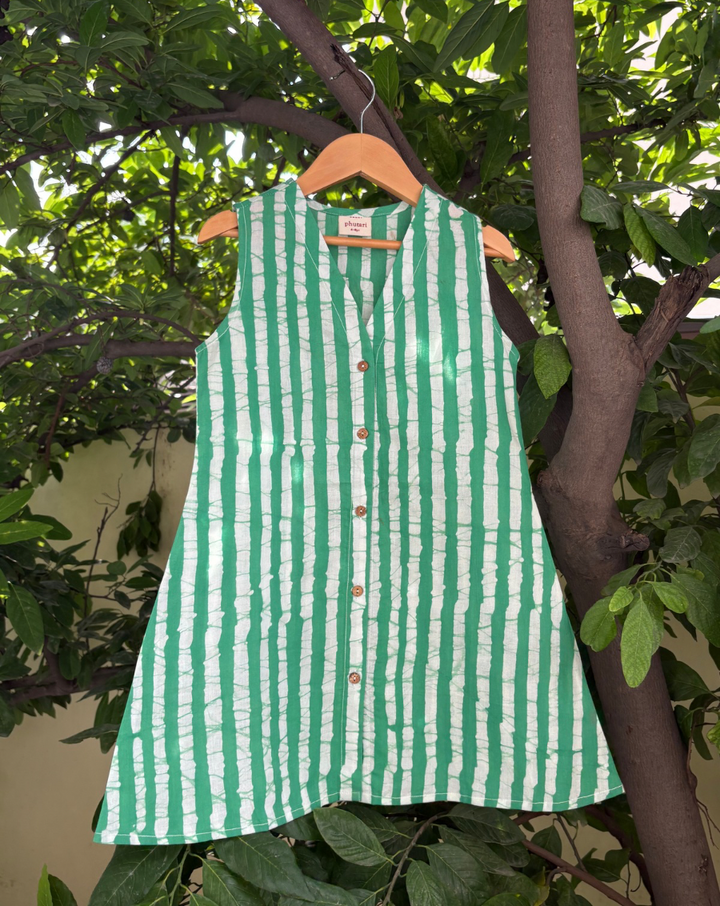 Hari Dhaari Cotton Dress for Girls