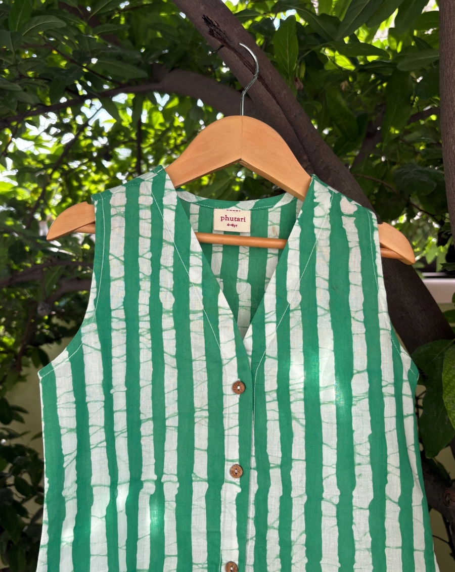 Hari Dhaari Cotton Dress for Girls