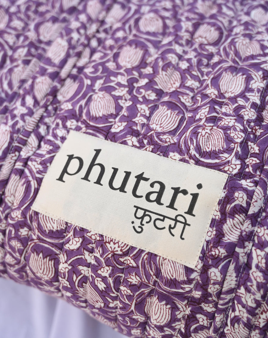 Kamal Quilted Tote Bag with a Pouch