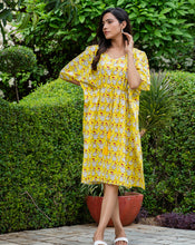 Load image into Gallery viewer, Kuk-Doo-Koo 2.0 Hand Block Printed Cotton Kaftan - Midi Length

