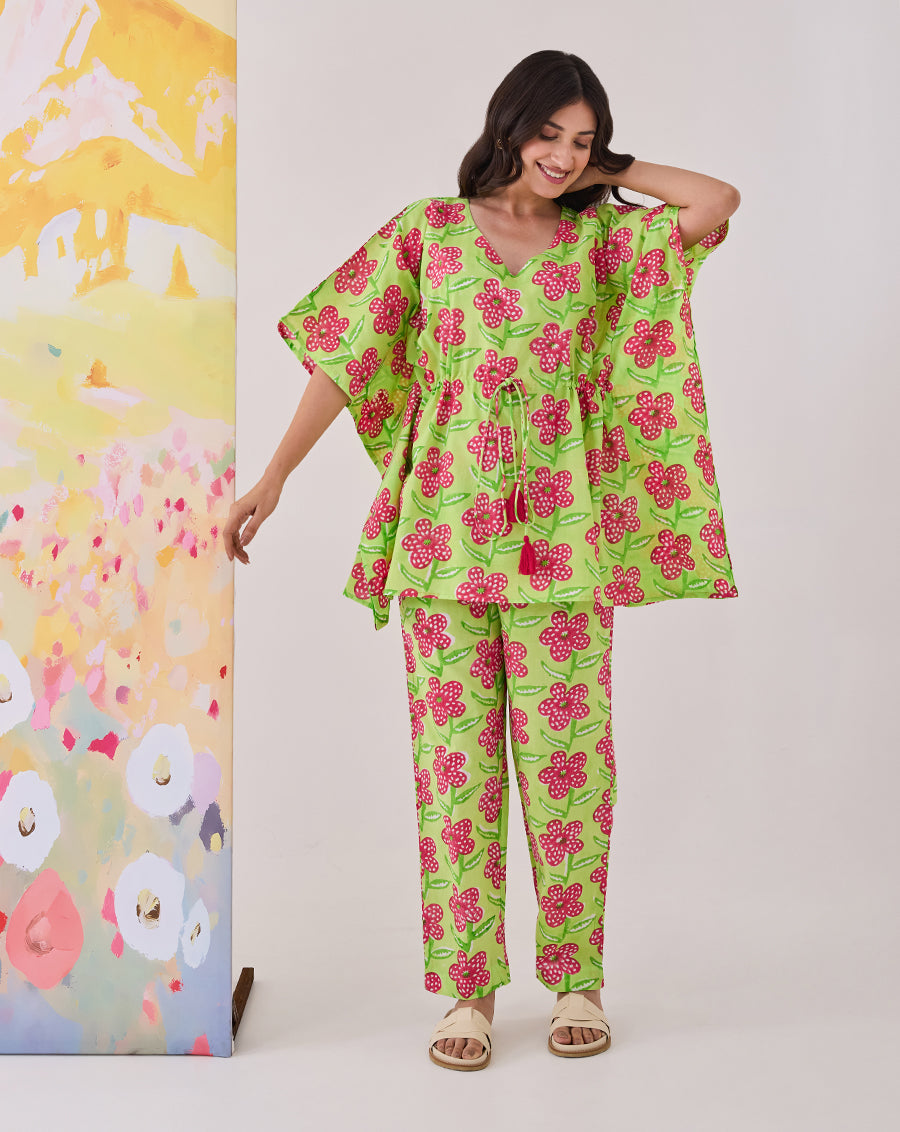 Poppy Mint Chill Jams Cotton Co-ord Set