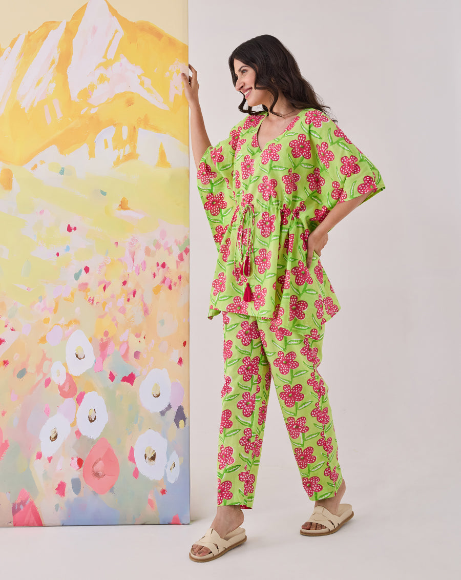 Poppy Mint Chill Jams Cotton Co-ord Set