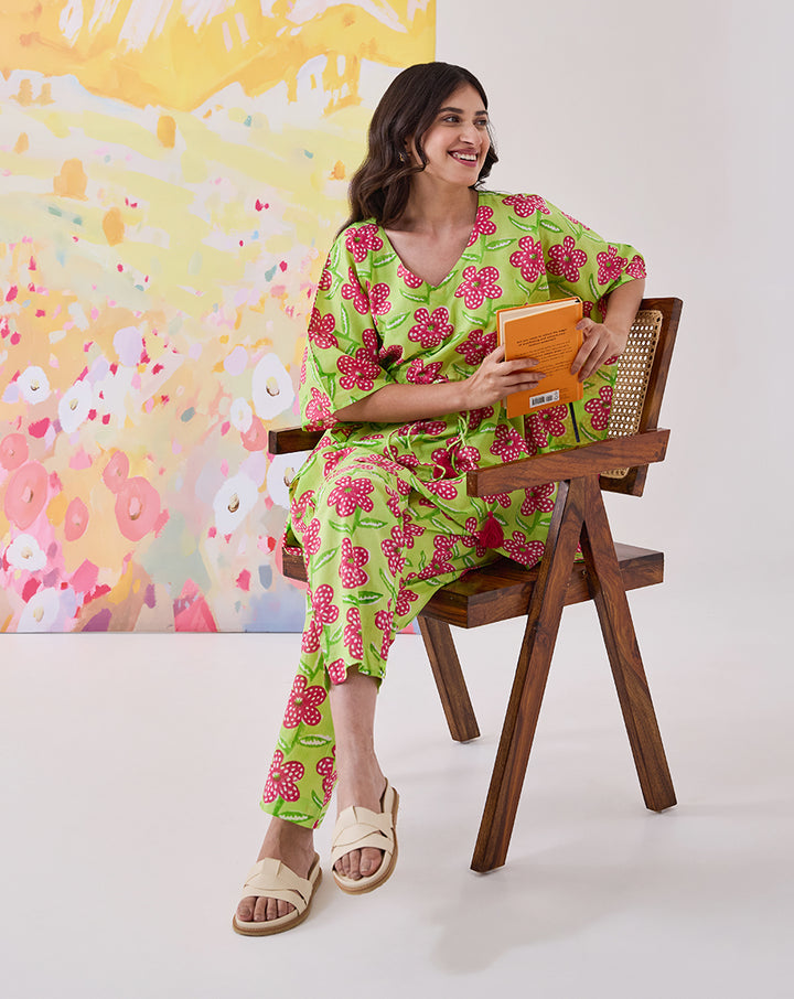 Poppy Mint Chill Jams Cotton Co-ord Set