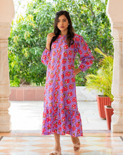 Load image into Gallery viewer, LoveBug Hand Block Printed Cotton Shirt Dress
