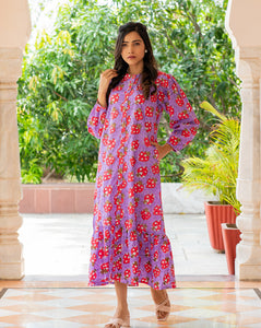 LoveBug Hand Block Printed Cotton Shirt Dress