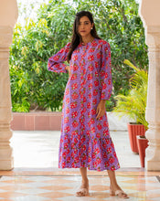 Load image into Gallery viewer, LoveBug Hand Block Printed Cotton Shirt Dress

