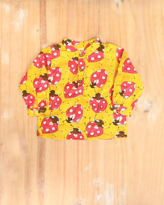 LoveBug Yellow Cotton Kurta Pyjama Set for Kids