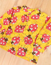 Load image into Gallery viewer, LoveBug Yellow Cotton Kurta Pyjama Set for Kids
