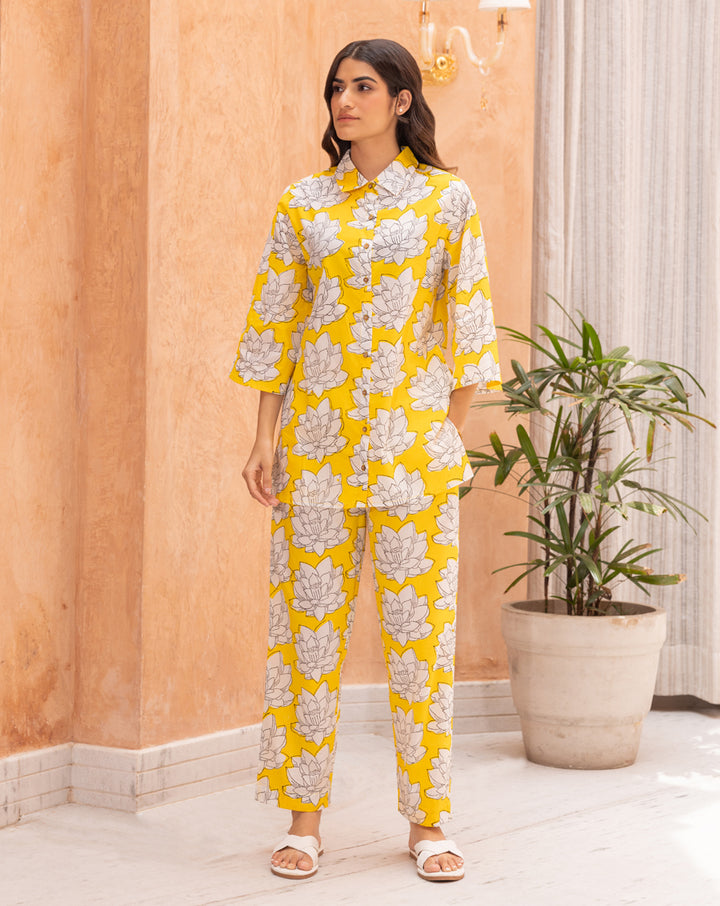 Mallika Chill Jams - Soft Cotton Shirt & Pyjama Set