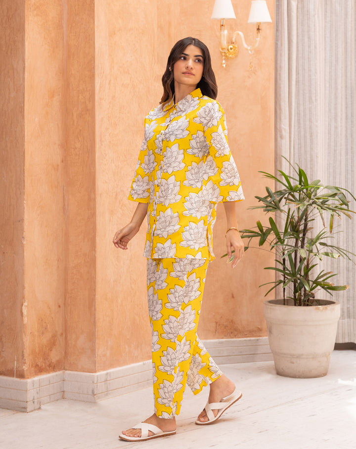 Mallika Chill Jams - Soft Cotton Shirt & Pyjama Set