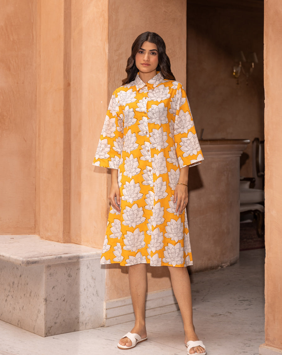 Mallika Aye Line- Soft Cotton Shirt Dress Phutari Mallika Aye Line- Soft Cotton Shirt Dress Phutari