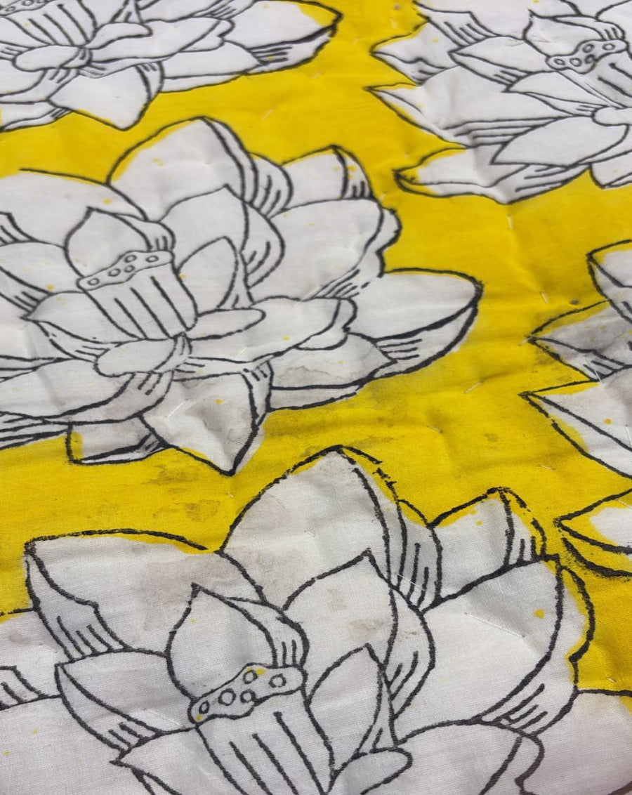 Mallika Hand Block Printed Cotton Quilt - Minor Defect B21