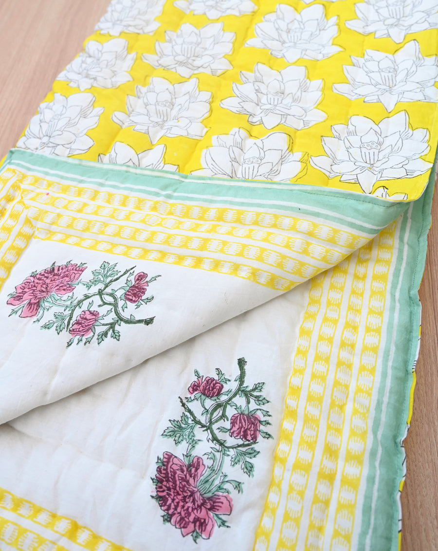 Mallika Hand Block Printed Cotton Quilt