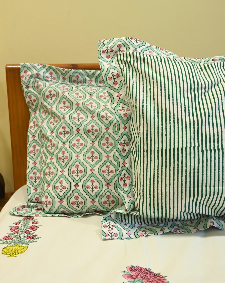 Mallika Premium Cotton King Bedsheet with 2 Pillow Covers