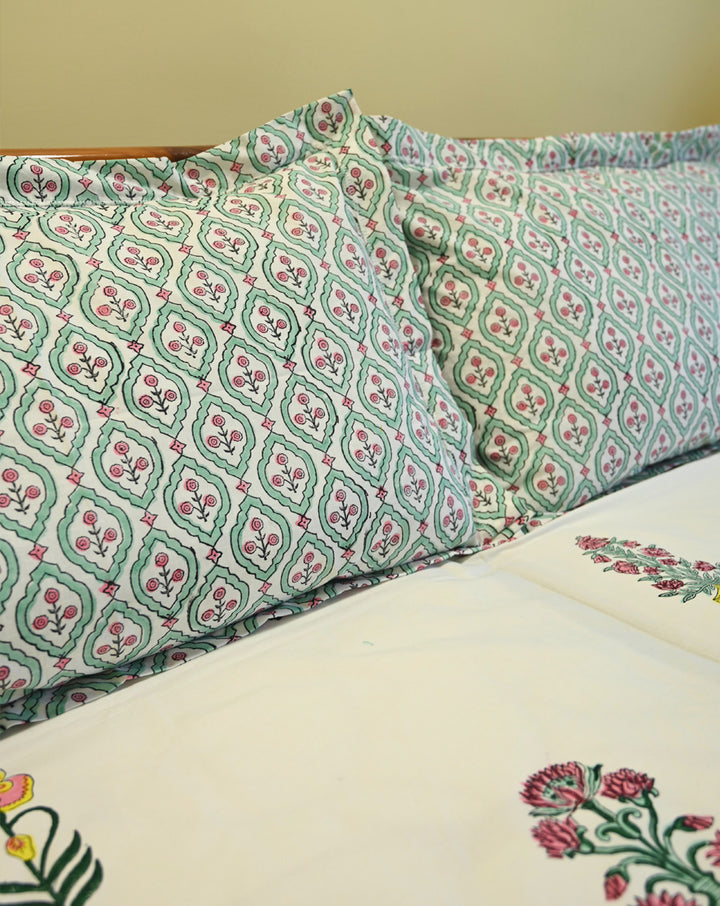 Mallika Premium Cotton King Bedsheet with 2 Pillow Covers