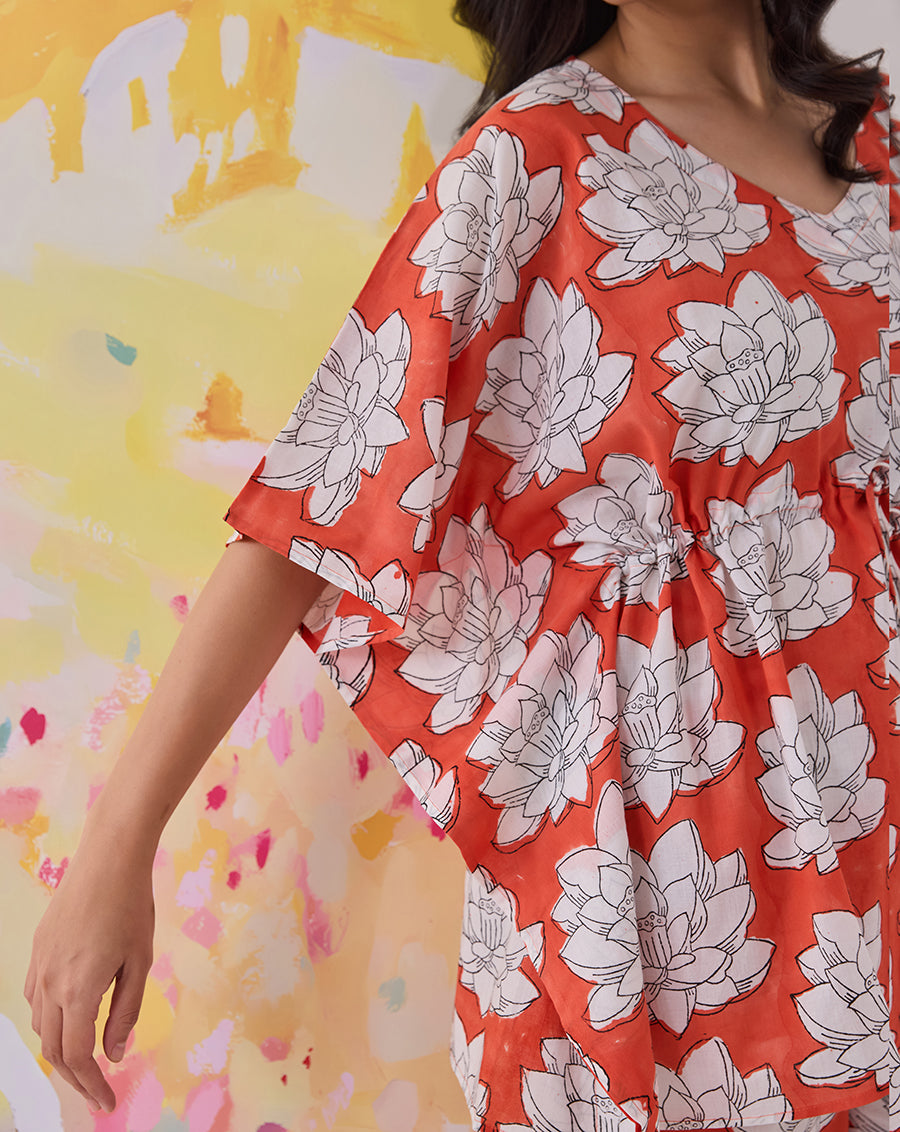 Mallika RED Chill Jams Cotton Co-ord Set