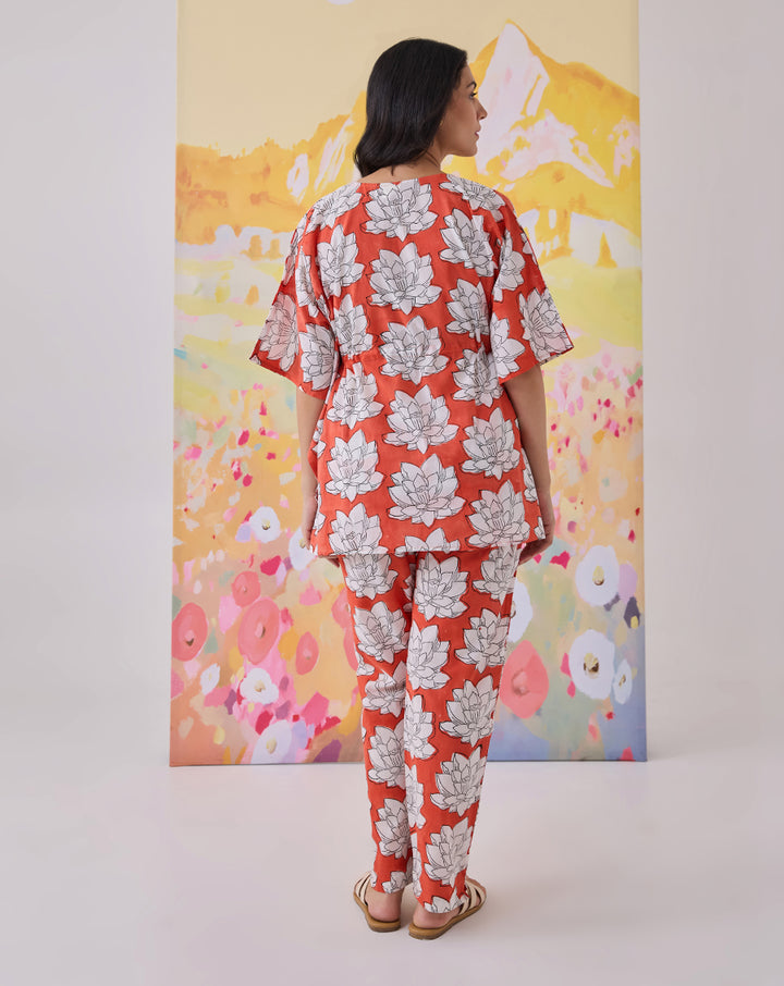 Mallika RED Chill Jams Cotton Co-ord Set