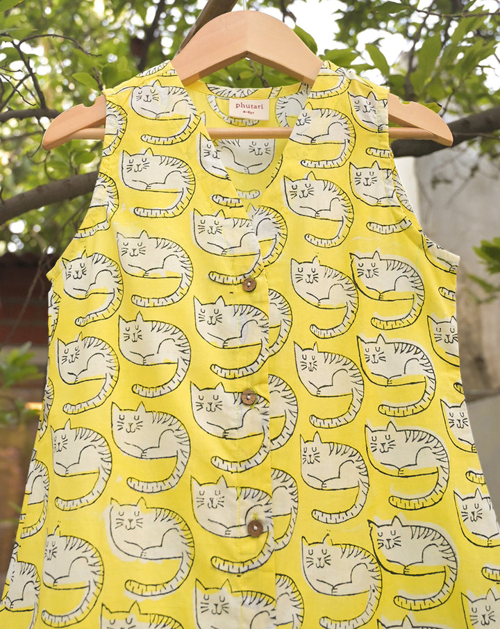 Meow Original Cotton Dress for Girls