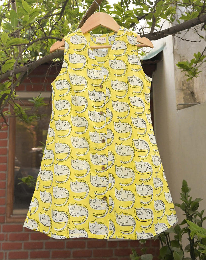 Meow Original Cotton Dress for Girls