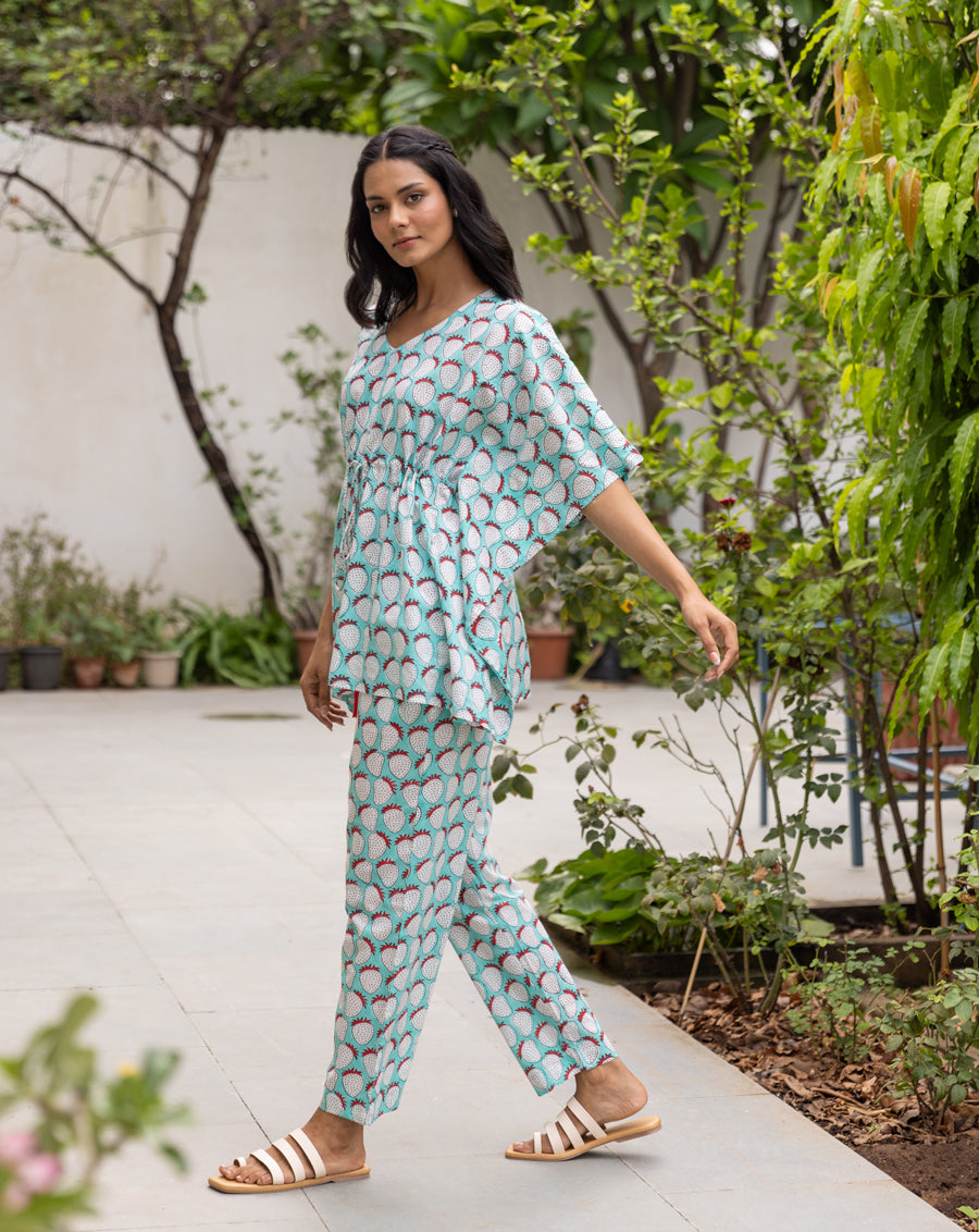 Mint Strawberry Chill Jams Soft Cotton Pyjama Set