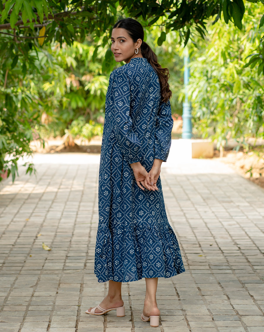 Neel Hand Block Printed Cotton Shirt Dress