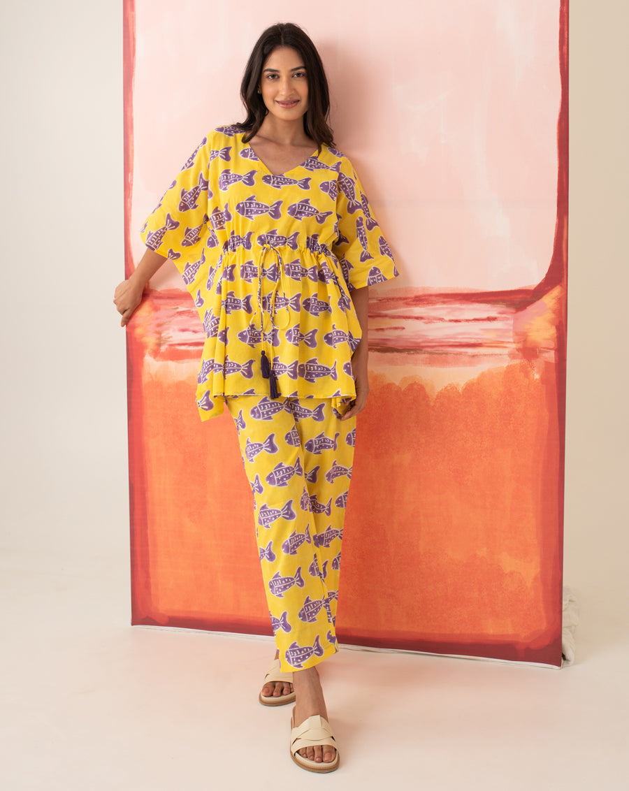 O'Fish Co-ord Set | Phutari | Hand Block Printed in Cotton
