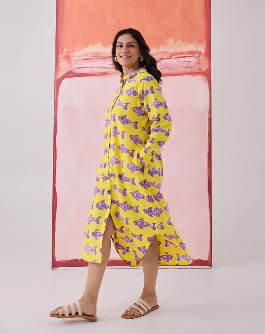 O'Fish Oversized Shirt Dress
