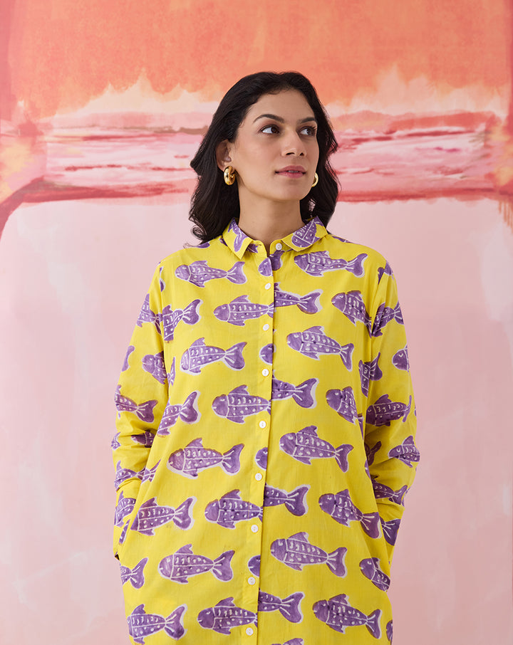 O'Fish Oversized Shirt Dress