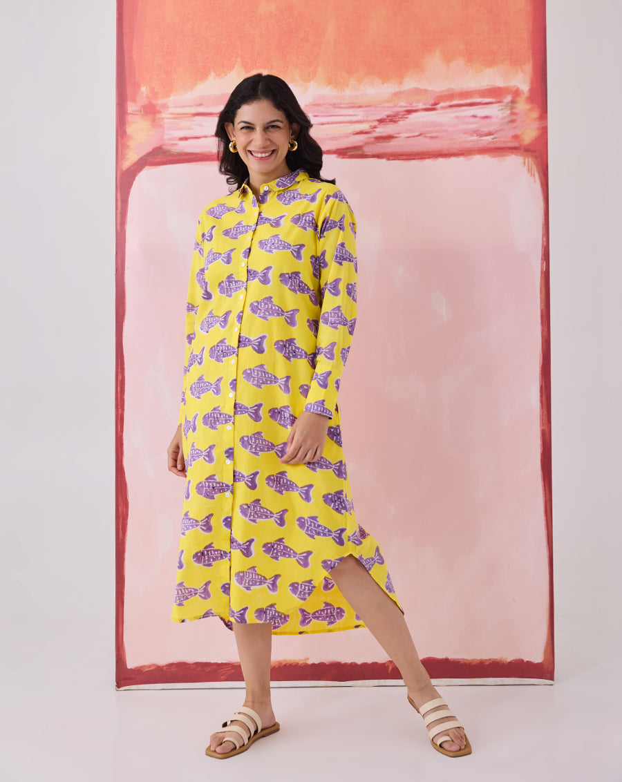 O'Fish Oversized Shirt Dress
