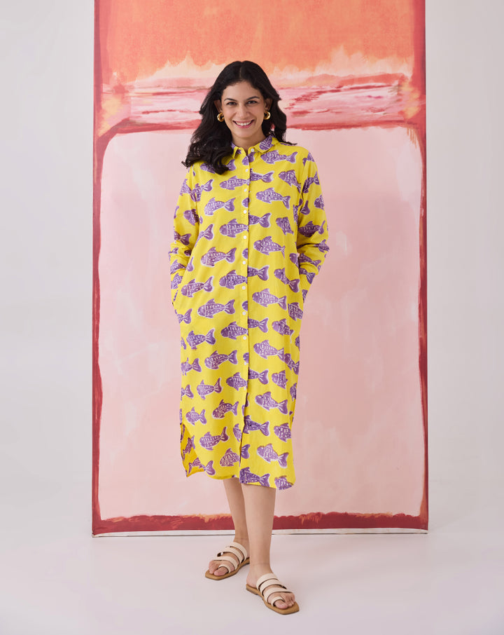 O'Fish Oversized Shirt Dress