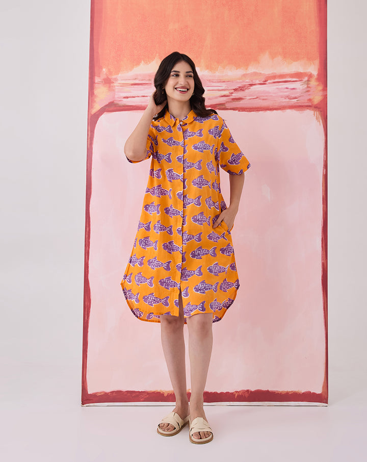 O'Fish Short Shirt Dress - PREORDER